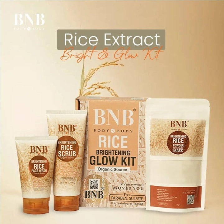 Bnb 3 In 1 Rice Extract Kit Brightening Hydrating And Skin Repair Skincare Set Suitable For All Skin Types
